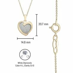 Cheap 🎉 Unbranded 14k Gold Over Silver 1/10 Carat T.W. Diamond Heart Pendant 😉 -Valentine's Day Jewelry shop unnamed file 1880