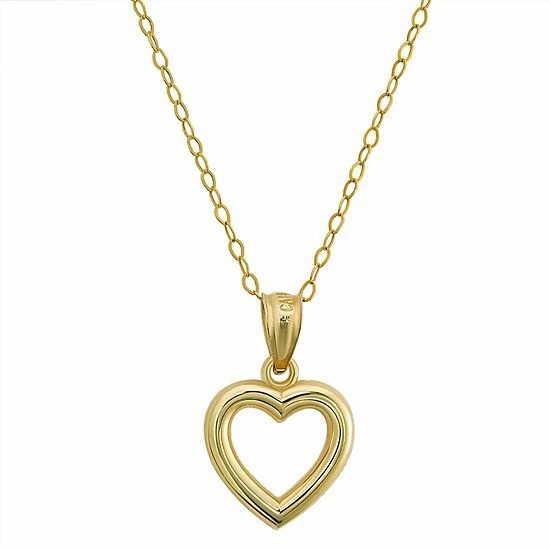 Buy ๐ Charming Girl 14k Gold Polished Open Heart Necklace ๐งจ 3 Buy ๐ Charming Girl 14k Gold Polished Open Heart Necklace ๐งจ
