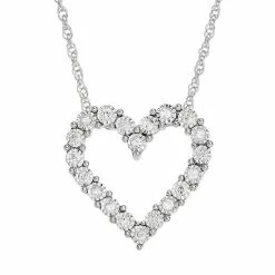 Wholesale π Unbranded 1/4 Carat T.W. Diamond Sterling Silver Heart Pendant Necklace π