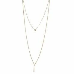 Best reviews of ✨ Nine West Gold Tone 2 Row Bar Pendant Necklace 🛒