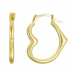 Promo 🛒 Taylor Grace 10k Gold Heart Hoop Earrings 🧨