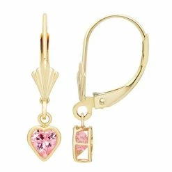 Flash Sale 🎁 Unbranded 14k Gold Cubic Zirconia Heart Dangle Earrings Pink 🎉 -Valentine's Day Jewelry shop unnamed file 1904