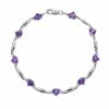 Hot Sale 🔔 Gemminded Sterling Silver Amethyst And Diamond Accent Heart Bracelet 🔔 -Valentine's Day Jewelry shop unnamed file 1921
