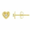 Flash Sale ✔️ Unbranded Kids' 14k Gold 1.5 Mm Cubic Zirconia Heart Stud Earrings 😉