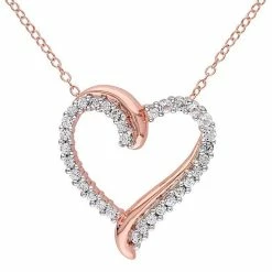 Cheap π₯ Stella Grace 18k Rose Gold Over Silver Lab Created White Sapphire Heart Pendant Necklace π
