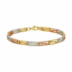 Brand new ⌛ Everlasting Gold Tri Tone 10k Gold Reversible Greek Key Bracelet 👍