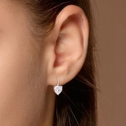 Best Pirce 🧨 Stella Grace Sterling Silver 4 Carat T.W. Lab-Created Moissanite Heart Leverback Earrings 🧨 -Valentine's Day Jewelry shop unnamed file 1938