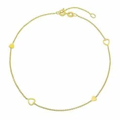 Outlet 👏 Taylor Grace 10k Gold Open Heart Station Ankle Bracelet 🧨