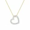 Budget 👍 Unbranded Two-Tone Sterling Silver 1/4 Carat T.W. Diamond Heart Pendant Necklace 😉 -Valentine's Day Jewelry shop unnamed file 1942