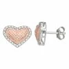 Outlet 🔔 HDI Two Tone Sterling Silver 1/10 Carat T.W. Heart Stud Earrings 🤩 -Valentine's Day Jewelry shop unnamed file 1949