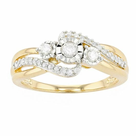 Cheap ๐ Unbranded 14k Gold Over Silver 1/4 Carat T.W. Diamond 3-Stone Ring ๐ 3 Cheap ๐ Unbranded 14k Gold Over Silver 1/4 Carat T.W. Diamond 3-Stone Ring ๐
