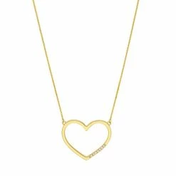 Coupon 👍 Unbranded 14k Gold Diamond Accent Open Heart Adjustable Necklace 🧨