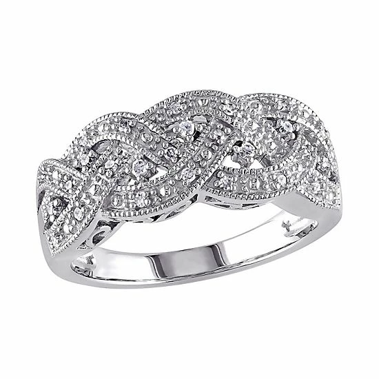 Top 10 π Stella Grace Sterling Silver 1/8-ct. T.W. Diamond Braided Ring π 3 Top 10 π Stella Grace Sterling Silver 1/8-ct. T.W. Diamond Braided Ring π