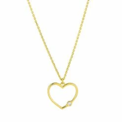 Budget ❤️ Unbranded 14k Gold Diamond Accent Open Heart Pendant Adjustable Necklace 🥰