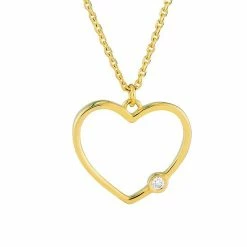 Budget ❤️ Unbranded 14k Gold Diamond Accent Open Heart Pendant Adjustable Necklace 🥰 -Valentine's Day Jewelry shop unnamed file 1972