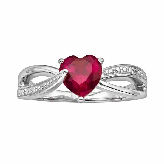 Deals π Unbranded Sterling Silver Lab-Created Ruby And Diamond Accent Heart Bypass Ring π 3 Deals π Unbranded Sterling Silver Lab-Created Ruby And Diamond Accent Heart Bypass Ring π
