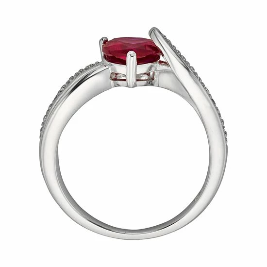 Deals π Unbranded Sterling Silver Lab-Created Ruby And Diamond Accent Heart Bypass Ring π 5 Deals π Unbranded Sterling Silver Lab-Created Ruby And Diamond Accent Heart Bypass Ring π - Image 3