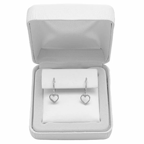 Brand new ๐ Unbranded Sterling Silver 1/8 Carat T.W. Diamond Heart Drop Earrings ๐งจ 5 Brand new ๐ Unbranded Sterling Silver 1/8 Carat T.W. Diamond Heart Drop Earrings ๐งจ - Image 3