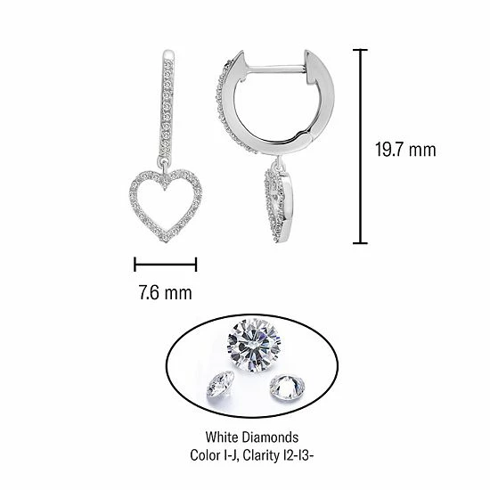 Brand new ๐ Unbranded Sterling Silver 1/8 Carat T.W. Diamond Heart Drop Earrings ๐งจ 6 Brand new ๐ Unbranded Sterling Silver 1/8 Carat T.W. Diamond Heart Drop Earrings ๐งจ - Image 4