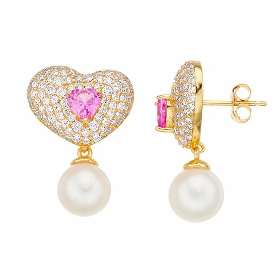 Buy ๐ฏ Unbranded 14k Gold Over Silver Cubic Zirconia & Cultured Pearl Heart Drop Earrings ๐คฉ 3 Buy ๐ฏ Unbranded 14k Gold Over Silver Cubic Zirconia & Cultured Pearl Heart Drop Earrings ๐คฉ