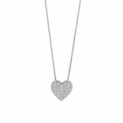 Deals 😉 Simply Vera Vera Wang Sterling Silver 1/10 Carat T.W. Diamond Heart Pendant Necklace 🔥