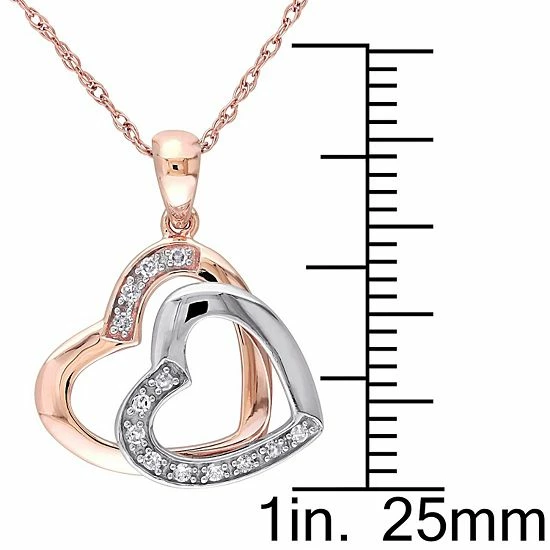 Budget ๐ Stella Grace 10k Gold Diamond Accent Double Heart Pendant Necklace ๐งจ 4 Budget ๐ Stella Grace 10k Gold Diamond Accent Double Heart Pendant Necklace ๐งจ - Image 2