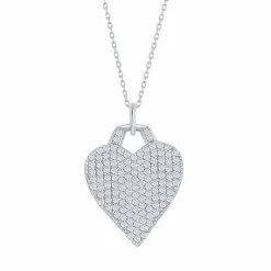 Brand new ✨ Argento Bella Sterling Silver Micro Pave Cubic Zirconia Heart Pendant Necklace 🤩 -Valentine's Day Jewelry shop unnamed file 2002