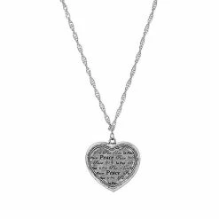 Coupon 😀 1928 Pewter Multi Language Peace Heart Medallion Necklace ⌛