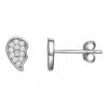 Wholesale ⭐ PRIMROSE Sterling Silver Cubic Zirconia Half Hearts Stud Earrings 👏