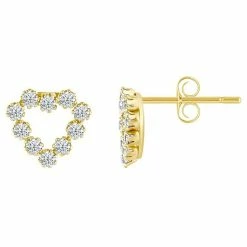 Brand new ๐คฉ Unbranded Kids' 14k Gold Cubic Zirconia Heart Stud Earrings ๐