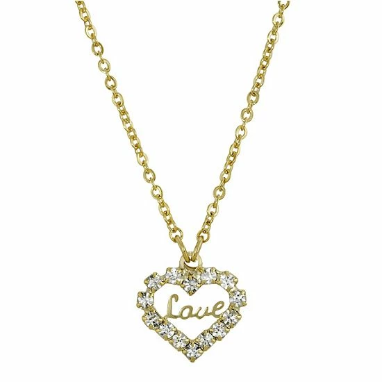 Flash Sale π 1928 14k Gold Dipped Crystal Accented "Love" Heart Pendant Necklace π 3 Flash Sale π 1928 14k Gold Dipped Crystal Accented "Love" Heart Pendant Necklace π