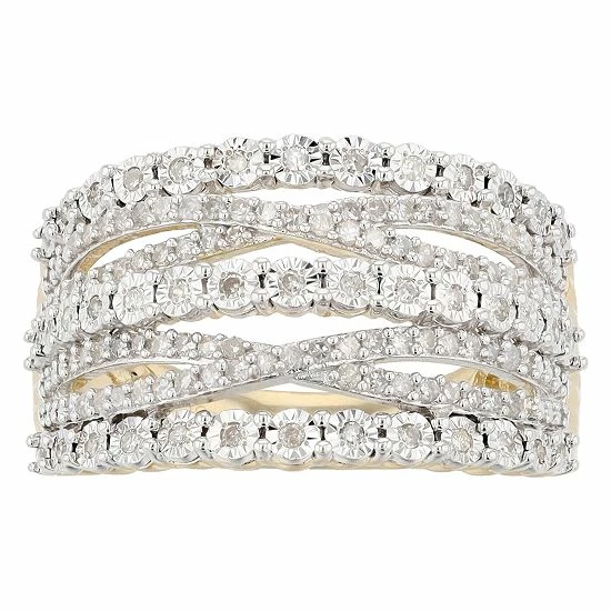 Best deal π― Unbranded Sterling Silver 1/2 Carat T.W. Diamond Crossover Ring Gold Tone β 5 Best deal π― Unbranded Sterling Silver 1/2 Carat T.W. Diamond Crossover Ring Gold Tone β - Image 3