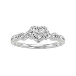 Best deal π Hallmark Love Found Us Sterling Silver 1/5 Carat T.W. Diamond Heart Halo Ring π