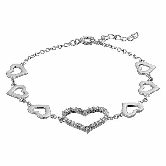 Wholesale π Unbranded Kids' 14k Gold Over Silver Cubic Zirconia Heart Halo Charm Bracelet Sterling 𧨠3 Wholesale π Unbranded Kids' 14k Gold Over Silver Cubic Zirconia Heart Halo Charm Bracelet Sterling π§¨