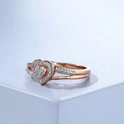 Top 10 👍 DeCouer Sterling Silver 1/10 Carat T.W. Diamond Heart Promise Ring Rose Gold Tone 🎉 11 Top 10 👍 DeCouer Sterling Silver 1/10 Carat T.W. Diamond Heart Promise Ring Rose Gold Tone 🎉 -Valentine's Day Jewelry shop unnamed file 2078