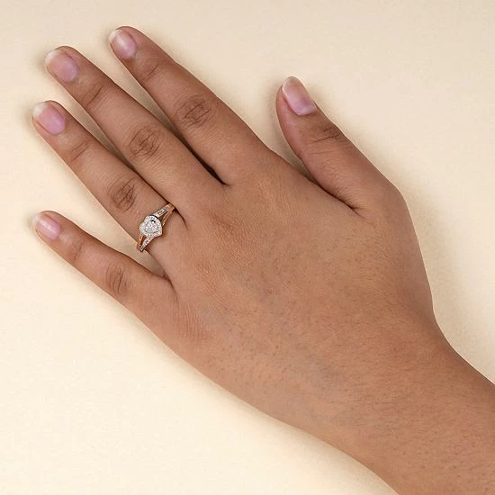 Top 10 👍 DeCouer Sterling Silver 1/10 Carat T.W. Diamond Heart Promise Ring Rose Gold Tone 🎉 6 Top 10 👍 DeCouer Sterling Silver 1/10 Carat T.W. Diamond Heart Promise Ring Rose Gold Tone 🎉 - Image 4