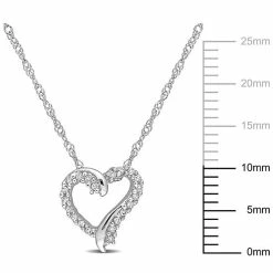 Cheapest 💯 Stella Grace 10k White Gold 1/10 Carat T.W Diamond Heart Pendant Necklace ❤️ -Valentine's Day Jewelry shop unnamed file 2085