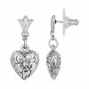Flash Sale ⭐ 1928 Silver-Tone Textured Heart Drop Earrings 🔥 -Valentine's Day Jewelry shop unnamed file 2089