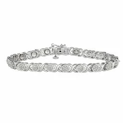Cheapest ๐ Unbranded Sterling Silver 1/4 Carat T.W. Diamond "XO" Bracelet ๐