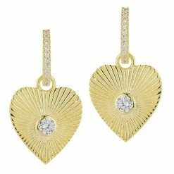 Cheap 🔥 Sunkissed Sterling 14k Gold Over Cubic Zirconia Heart Earrings Yellow Gold Tone 🎉 -Valentine's Day Jewelry shop unnamed file 2097