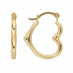 Cheapest 🤩 Everlasting Gold 10k Gold Heart Hoop Earrings 🛒
