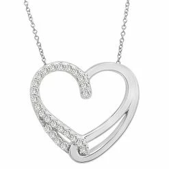 Top 10 π― Unbranded Sterling Silver 1/4 Carat T.W. Diamond Heart Pendant Necklace π