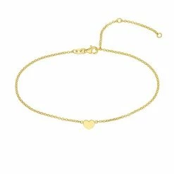 Coupon 🔔 Unbranded 14k Gold Heart Adjustable Rolo Chain Anklet 🧨