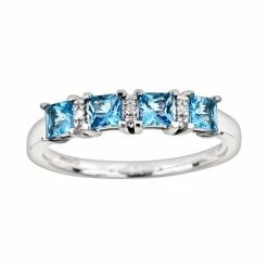 Best Pirce π― Celebration Gems Sterling Silver Blue Topaz And Diamond Accent Ring π