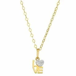 Cheapest 🛒 Charming Girl Kids' 14k Gold LOVE Heart Pendant 🤩