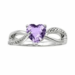 Top 10 π― Unbranded Sterling Silver Amethyst And Diamond Accent Heart Bypass Ring π₯°