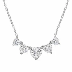 Brand new π Stella Grace Sterling Silver 2 1/2 Carat T.W. Lab-Created Moissanite Multi-Heart Necklace β