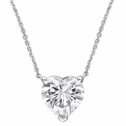 Best reviews of π Stella Grace 14k White Gold Lab-Created Moissanite Heart Solitaire Pendant Necklace π₯