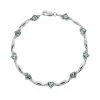 Buy 🛒 Gemminded Sterling Silver Aquamarine And Diamond Accent Heart Bracelet 👍