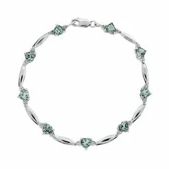 Buy 🛒 Gemminded Sterling Silver Aquamarine And Diamond Accent Heart Bracelet 👍